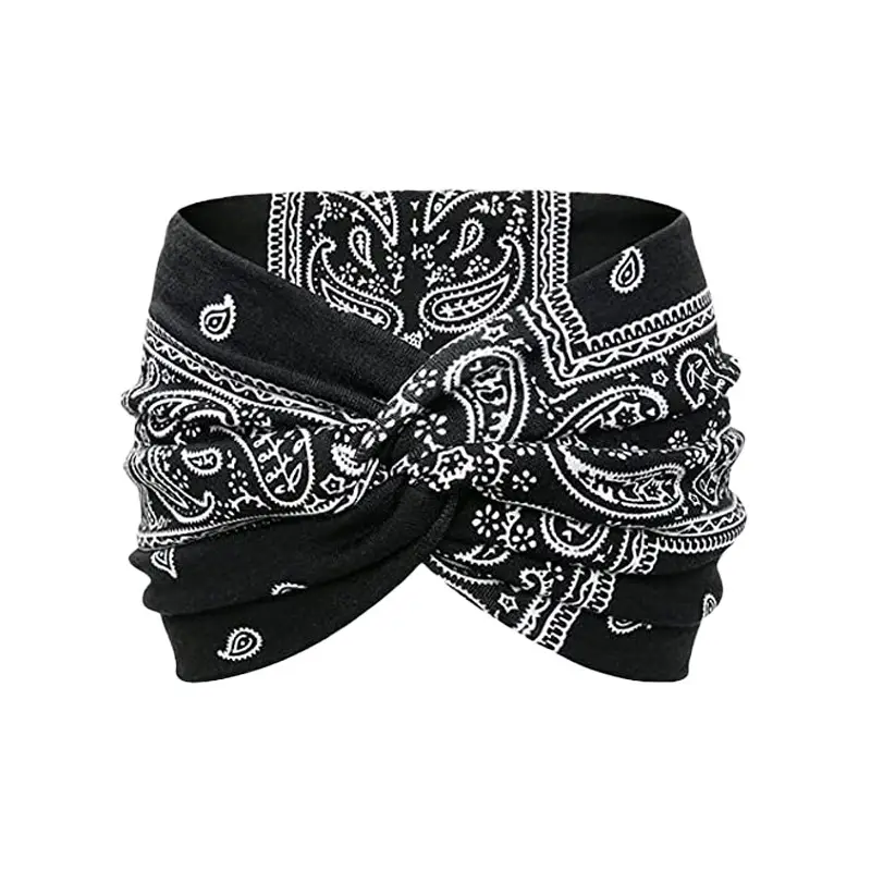 Black Ultra Wide Edge Elastic Headband for Women