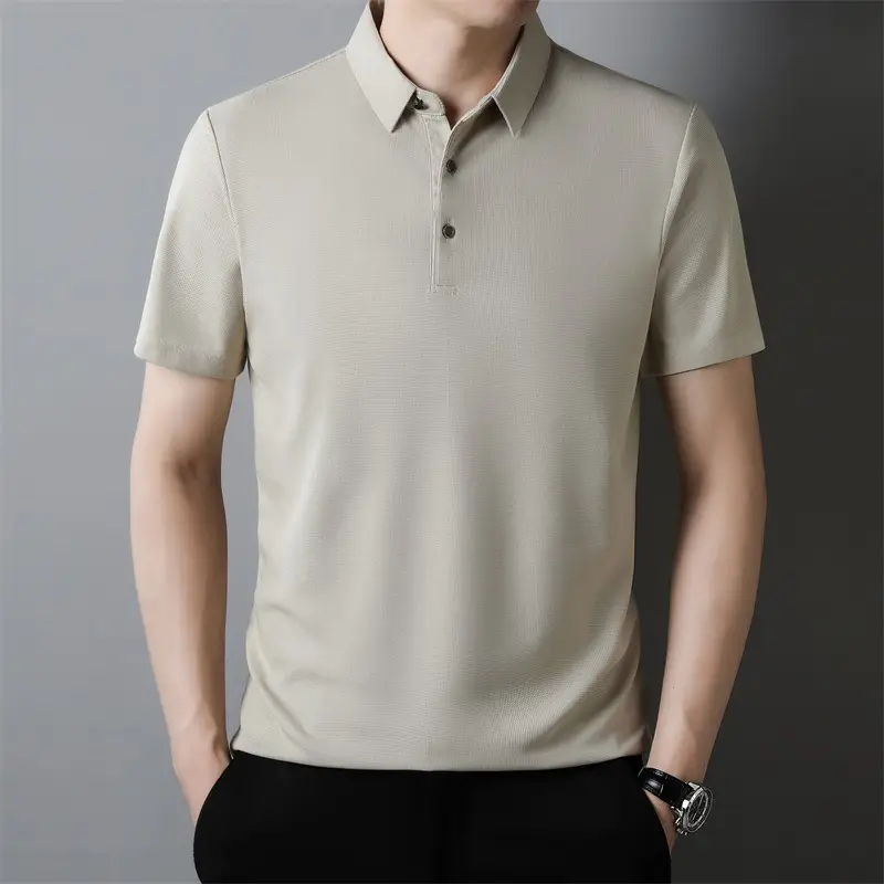 Men Navy Blue Polo Shirt Short Sleeve Casual Wear