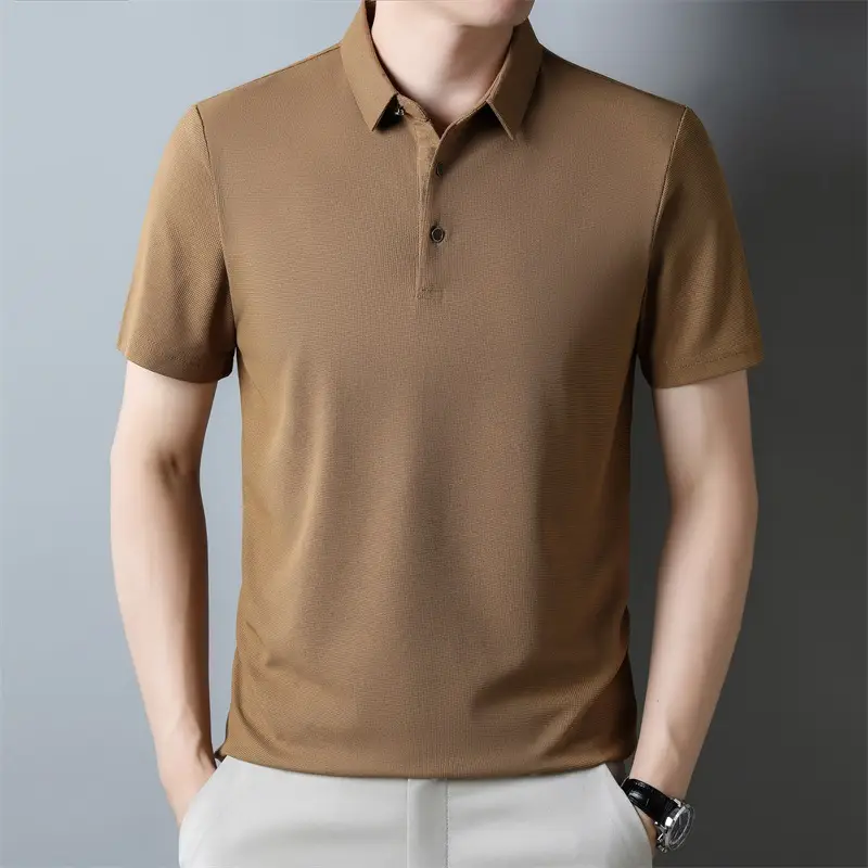 Men Navy Blue Polo Shirt Short Sleeve Casual Wear