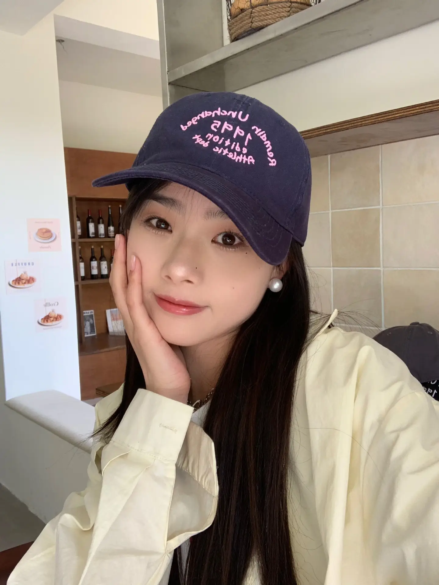 Korean-style Letter Contrast Cap Women Deepen Big Head Soft Top - Image 6