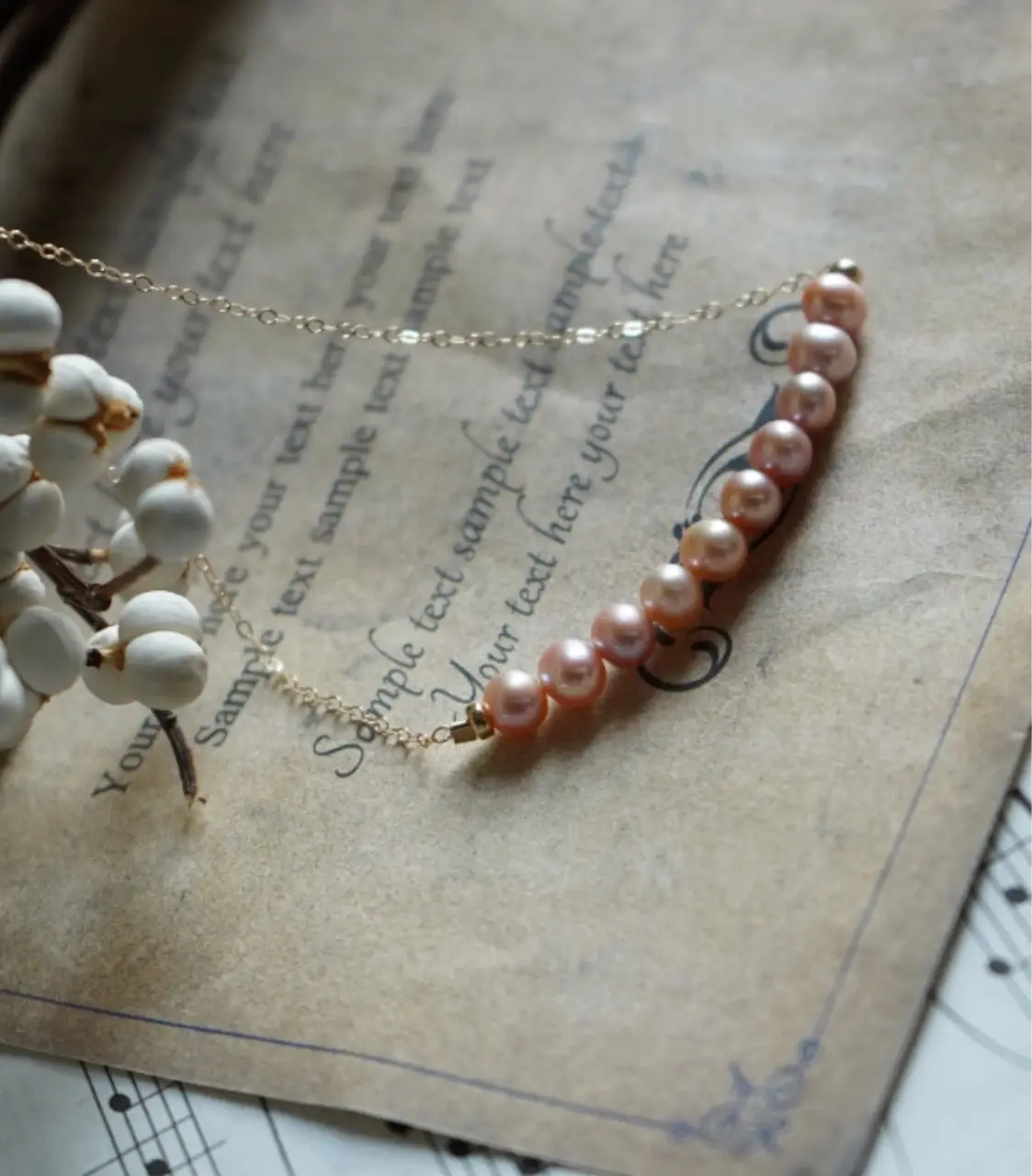 Pearl Clavicle Necklace 925 Silver Plated 18K Gold — feature 4