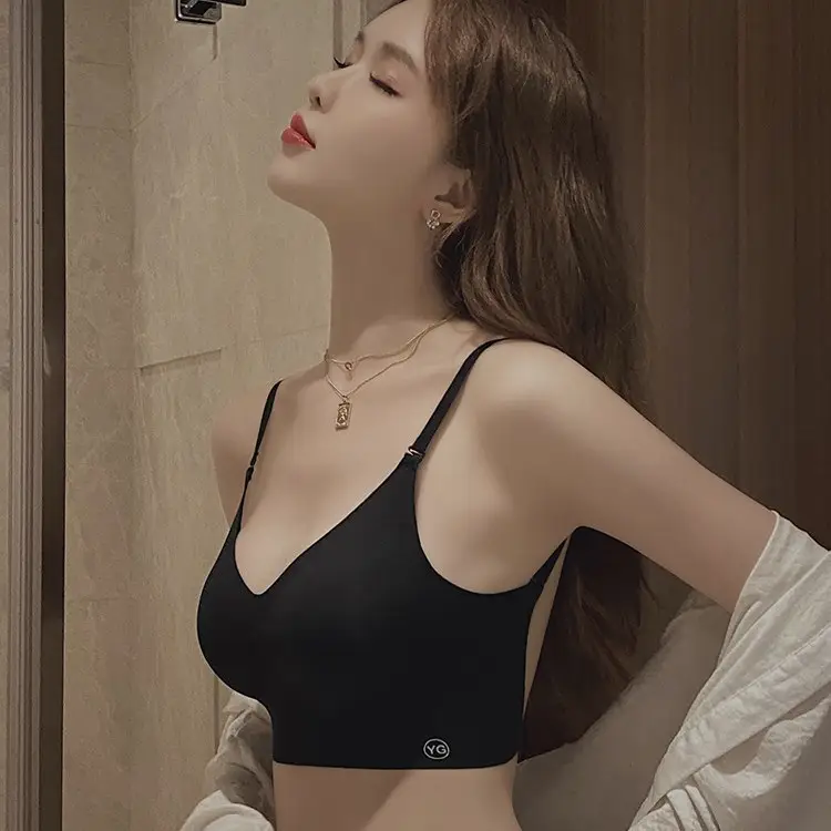 U-shaped beautiful back underwear women's small chest gathered 2022 new with chest pad outer wear vest integrated seamless backless bra