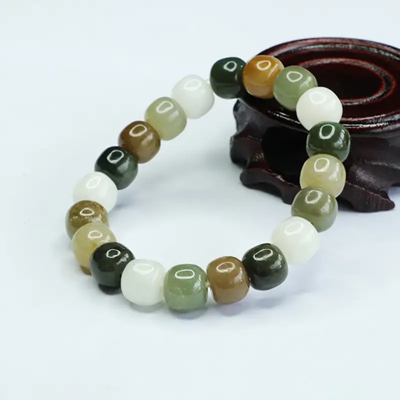 Aiyu Natural Hetian Jade Multi-Gem Bracelet Set - Image 3