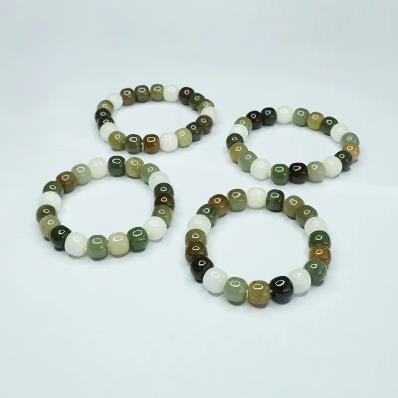 Aiyu Natural Hetian Jade Multi-Gem Bracelet Set - Image 6