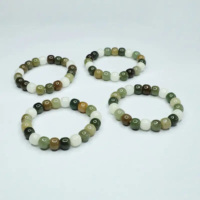 Aiyu Natural Hetian Jade Multi-Gem Bracelet Set — feature 11