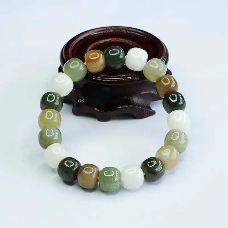 Aiyu Natural Hetian Jade Multi-Gem Bracelet Set — feature 5