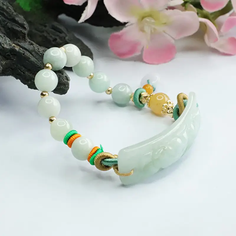 Guan Yu Jade Bracelet with Safety Buckle & Colorful Beads — feature 11