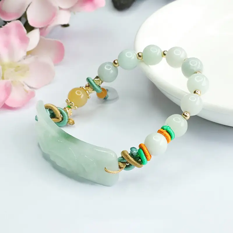 Guan Yu Jade Bracelet with Safety Buckle & Colorful Beads — feature 8
