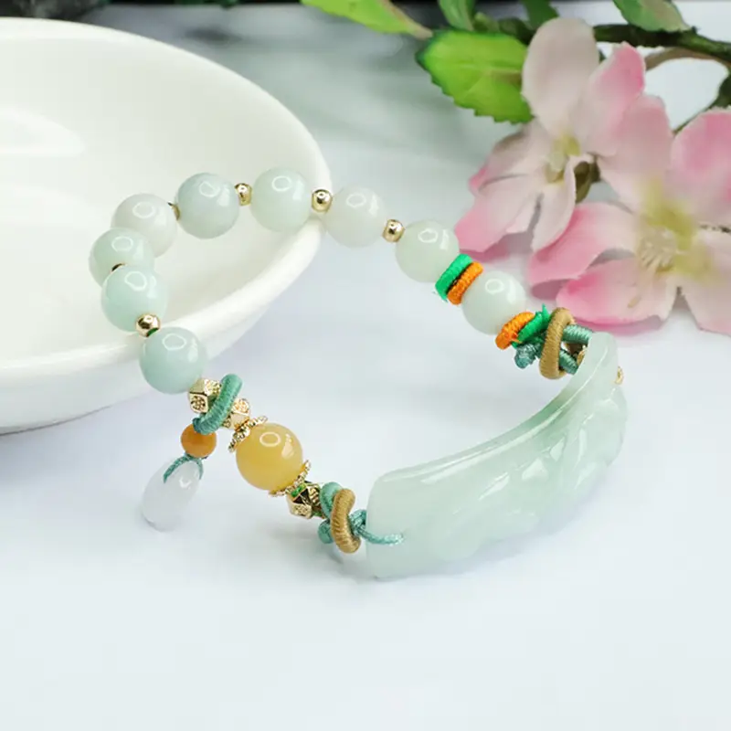 Guan Yu Jade Bracelet with Safety Buckle & Colorful Beads — feature 9