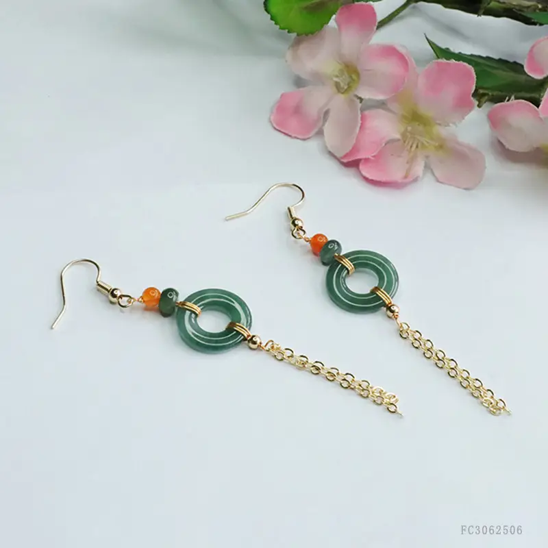 Blue Jade Tassel Earrings for Women — feature 8