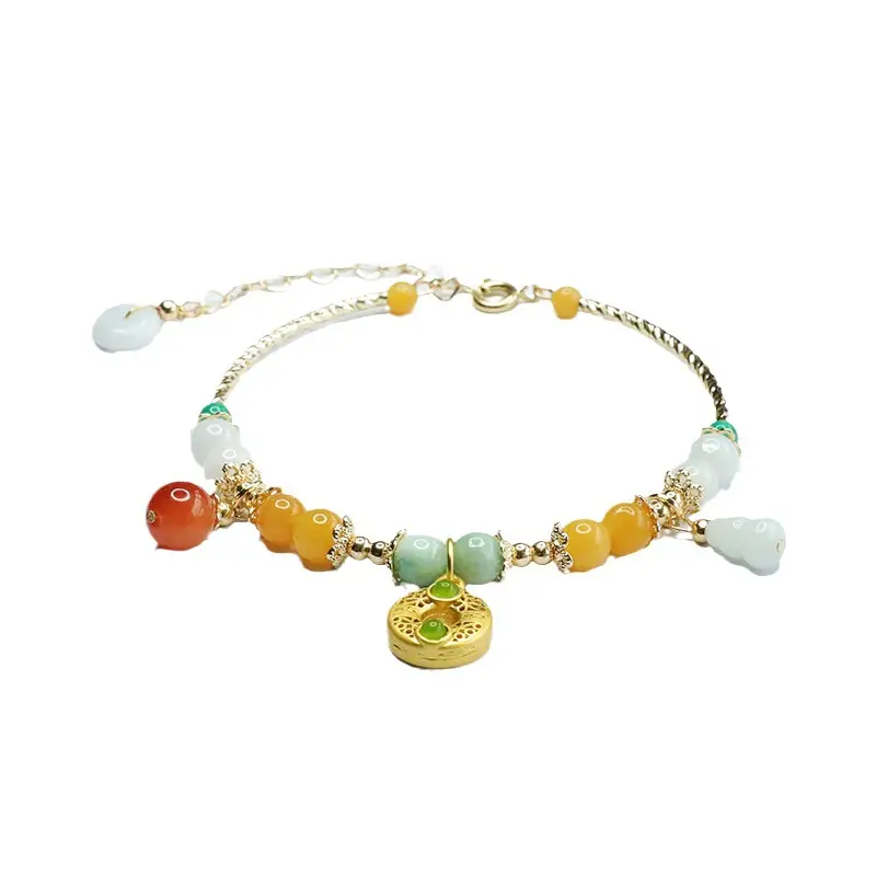 Guan Yu Jade Bracelet with Longevity Charm - Image 6