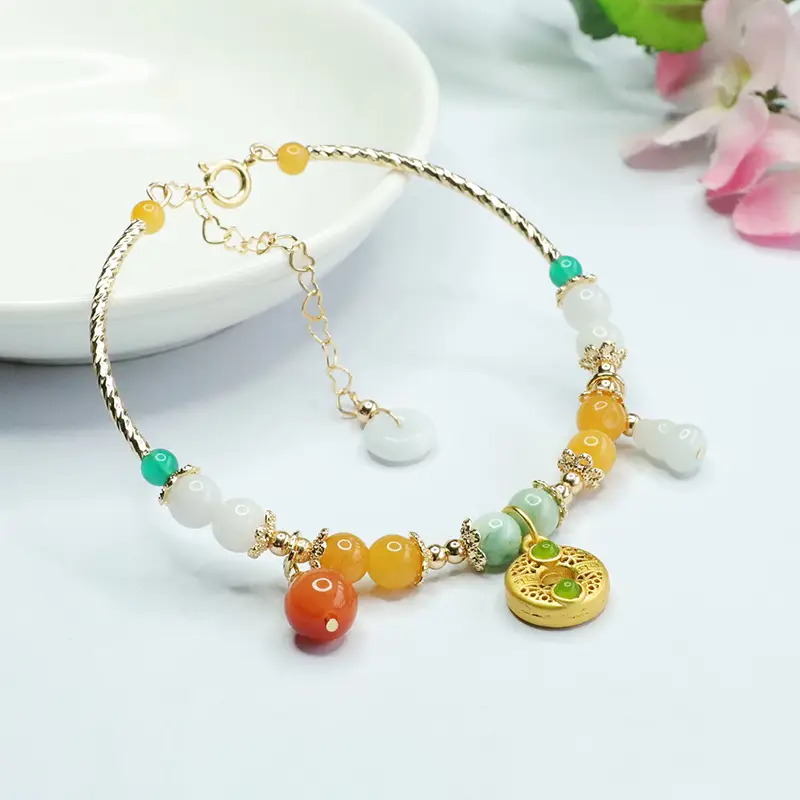 Guan Yu Jade Bracelet with Longevity Charm — feature 9