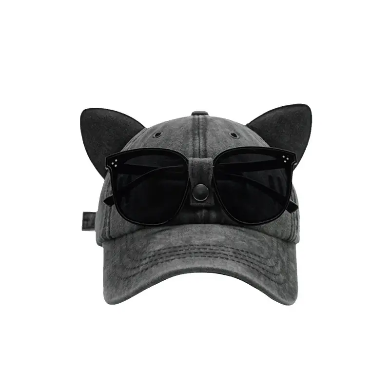 Cat Ears Baseball Cap with Sunglasses - Image 9