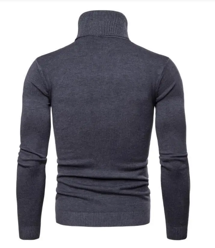 Men's 2024 Slim Fit Turtle Neck Sweater Navy — feature 10