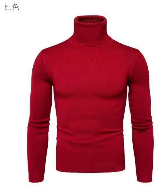 Men's 2024 Slim Fit Turtle Neck Sweater Navy — feature 13