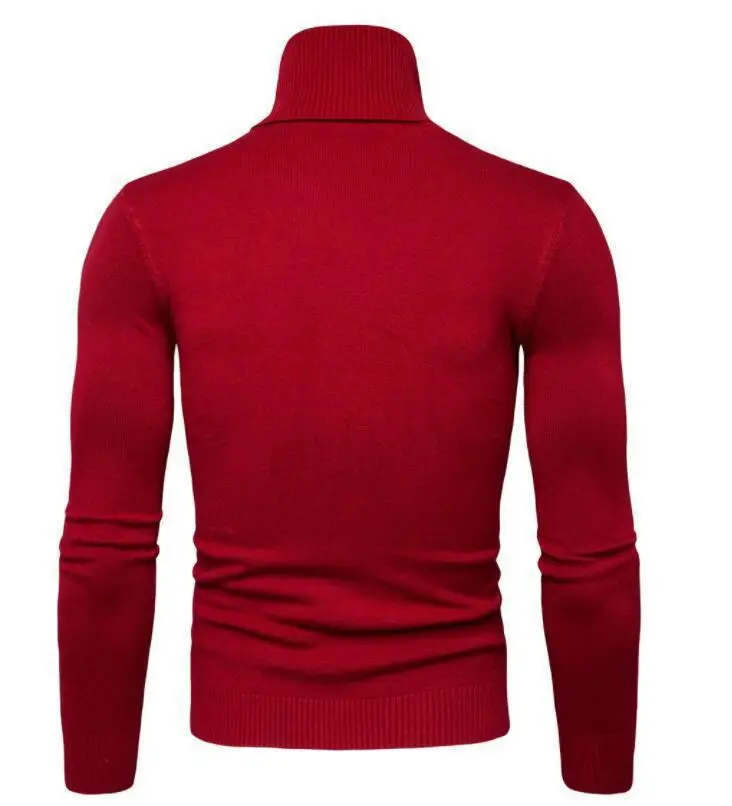 Men's 2024 Slim Fit Turtle Neck Sweater Navy — feature 14