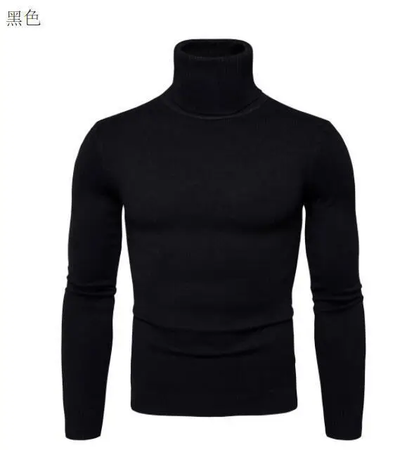 Men's 2024 Slim Fit Turtle Neck Sweater Navy — feature 17