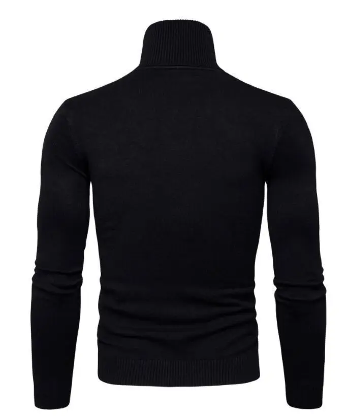 Men's 2024 Slim Fit Turtle Neck Sweater Navy — feature 18