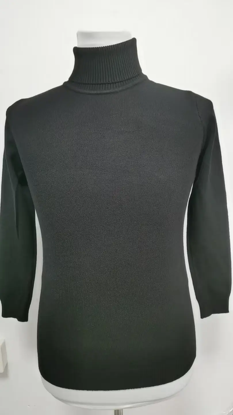 Men's 2024 Slim Fit Turtle Neck Sweater Navy — feature 19