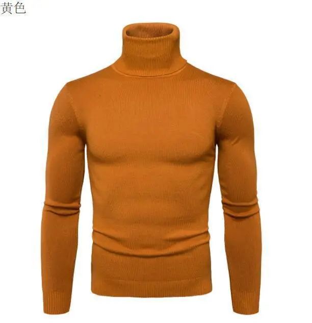 Men's 2024 Slim Fit Turtle Neck Sweater Navy — feature 25