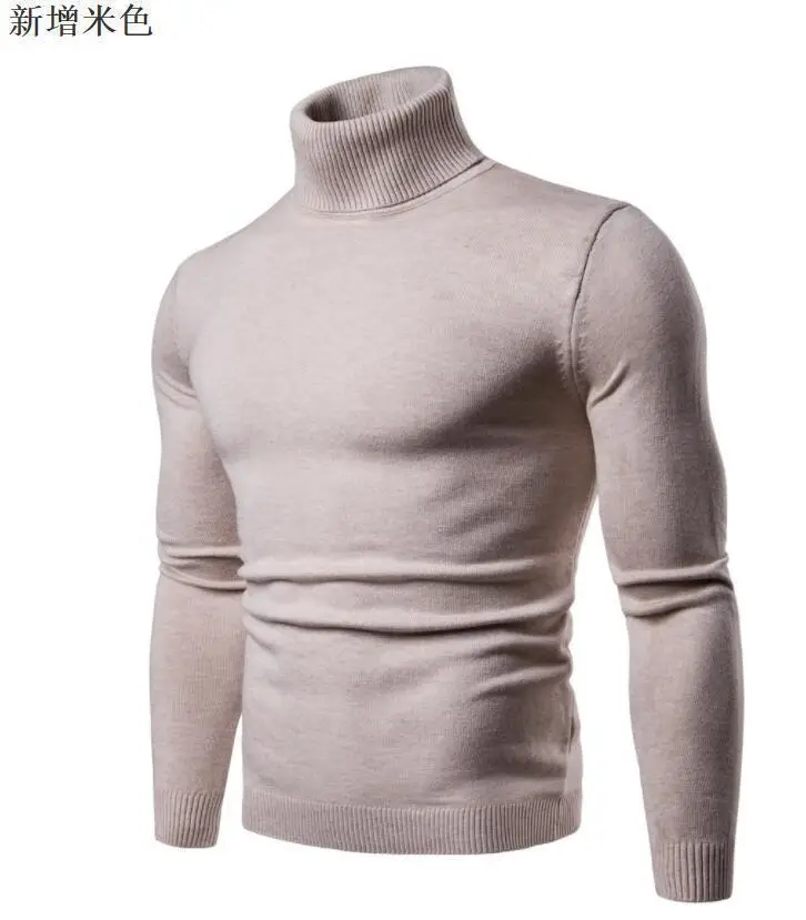 Men's 2024 Slim Fit Turtle Neck Sweater Navy — feature 3