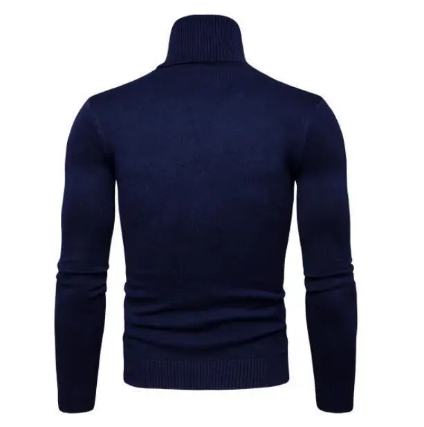 Men's 2024 Slim Fit Turtle Neck Sweater Navy — feature 30