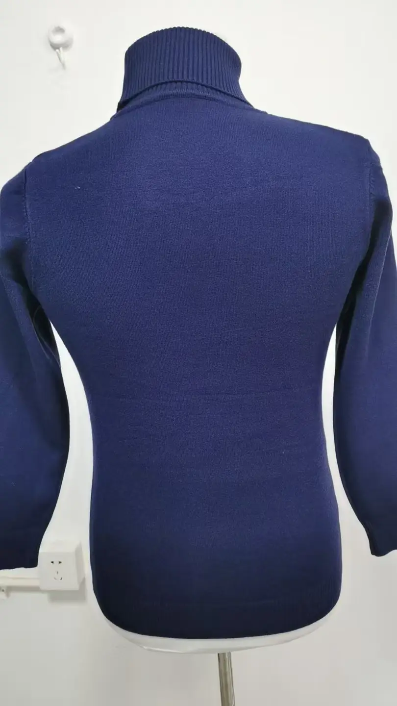Men's 2024 Slim Fit Turtle Neck Sweater Navy — feature 32