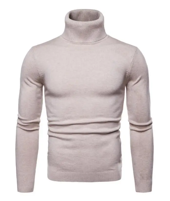 Men's 2024 Slim Fit Turtle Neck Sweater Navy — feature 5