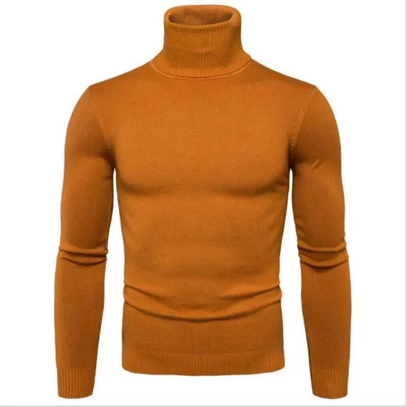 Men's 2024 Slim Fit Turtle Neck Sweater Navy - Image 3