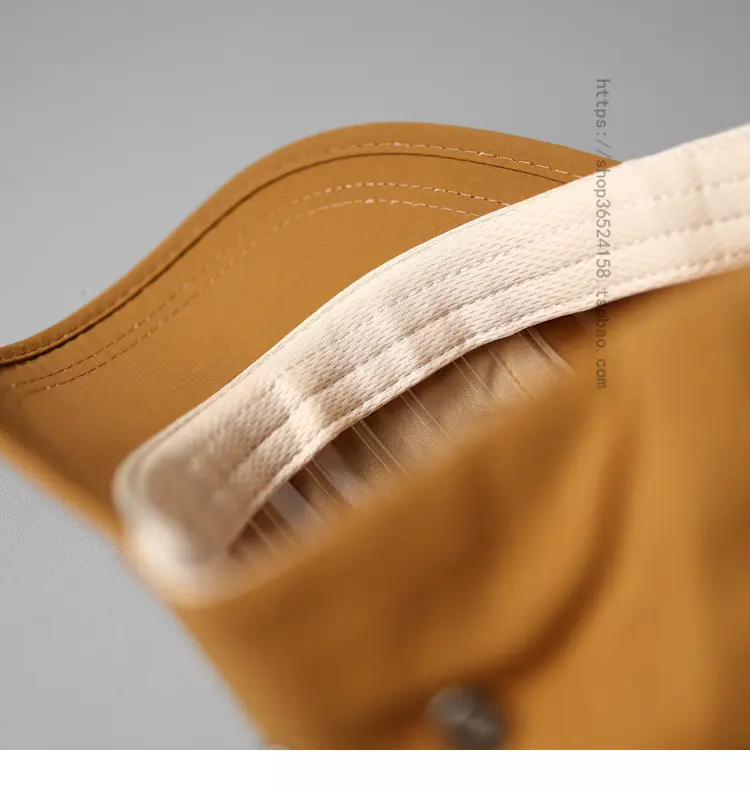 Men's Beige Short-Brim Peaked Cap Summer Casual Hat — feature 10
