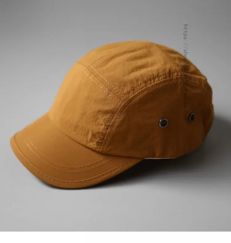 Men's Beige Short-Brim Peaked Cap Summer Casual Hat — feature 12