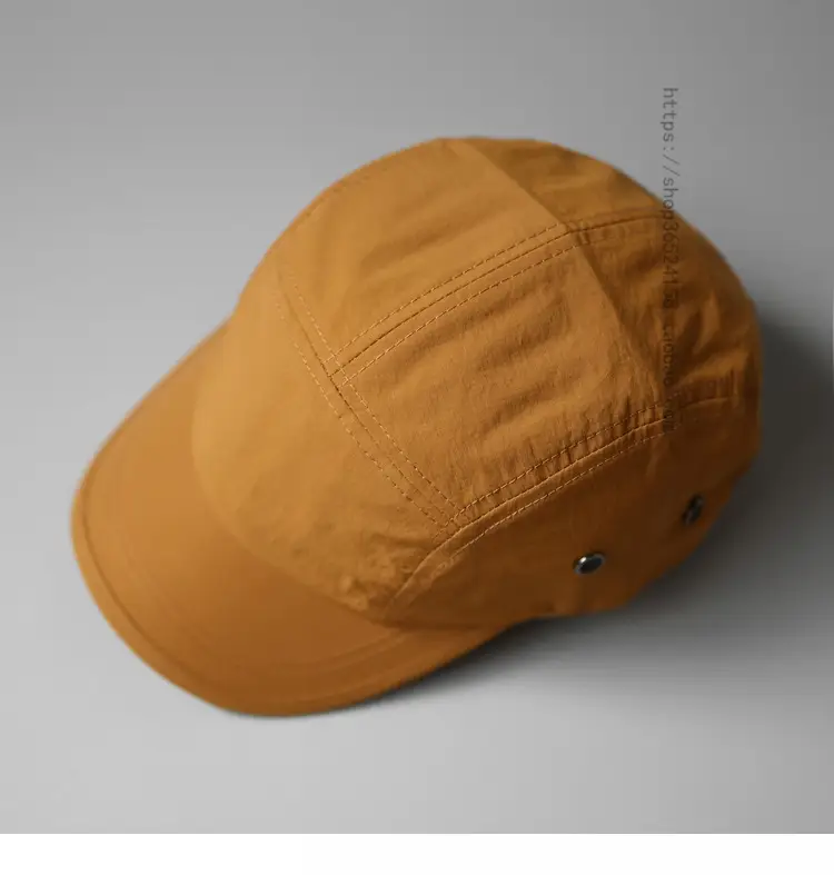 Men's Beige Short-Brim Peaked Cap Summer Casual Hat — feature 13