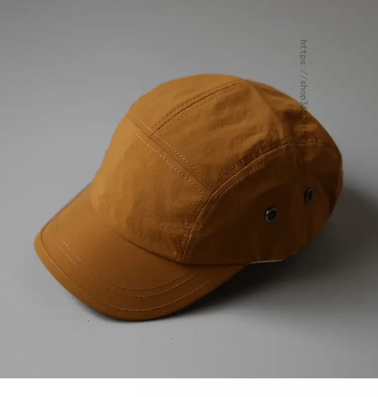 Men's Beige Short-Brim Peaked Cap Summer Casual Hat — feature 3