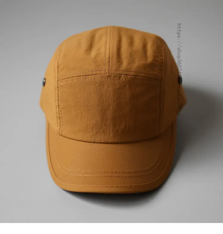 Men's Beige Short-Brim Peaked Cap Summer Casual Hat — feature 8
