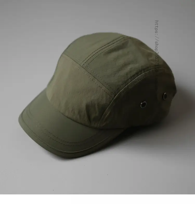 Men's Beige Short-Brim Peaked Cap Summer Casual Hat