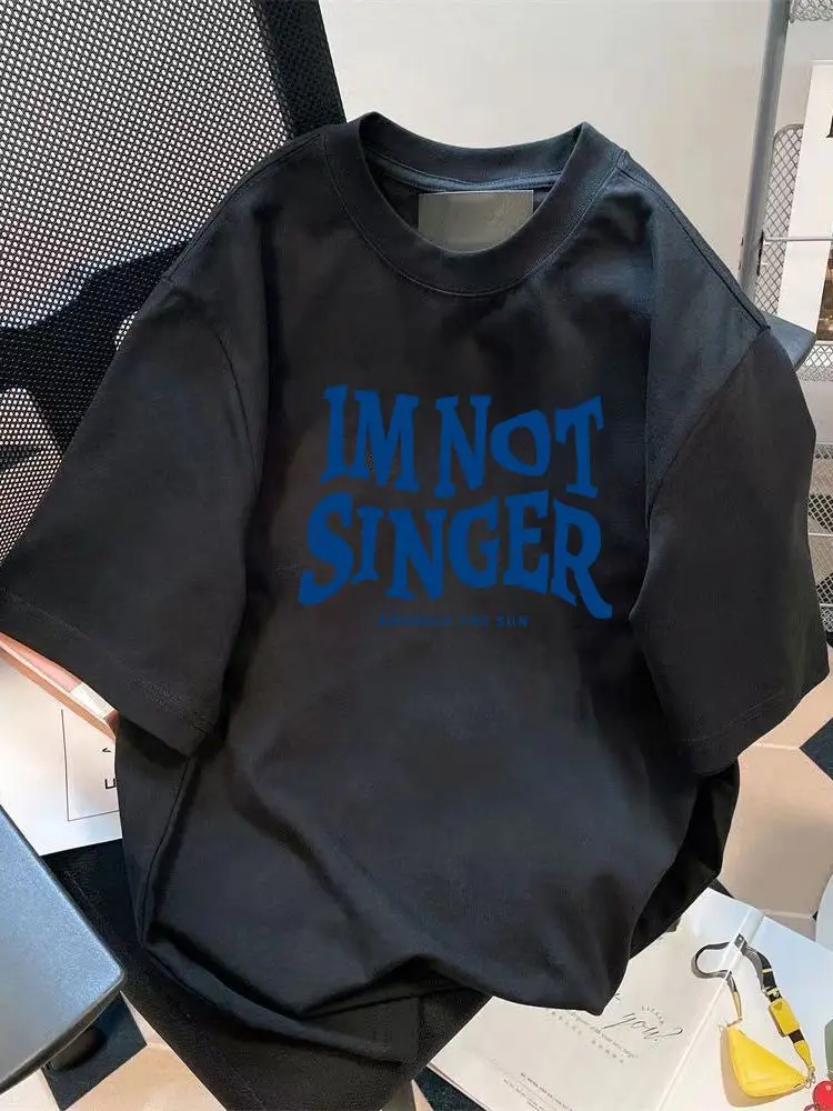 Women Black T-shirt "IM NOT SINGER" Element Printed - Image 14