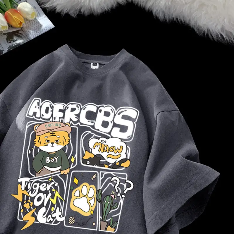 2022 New Arrival Loose Fit Men T-Shirt White Graphic Print - Image 9