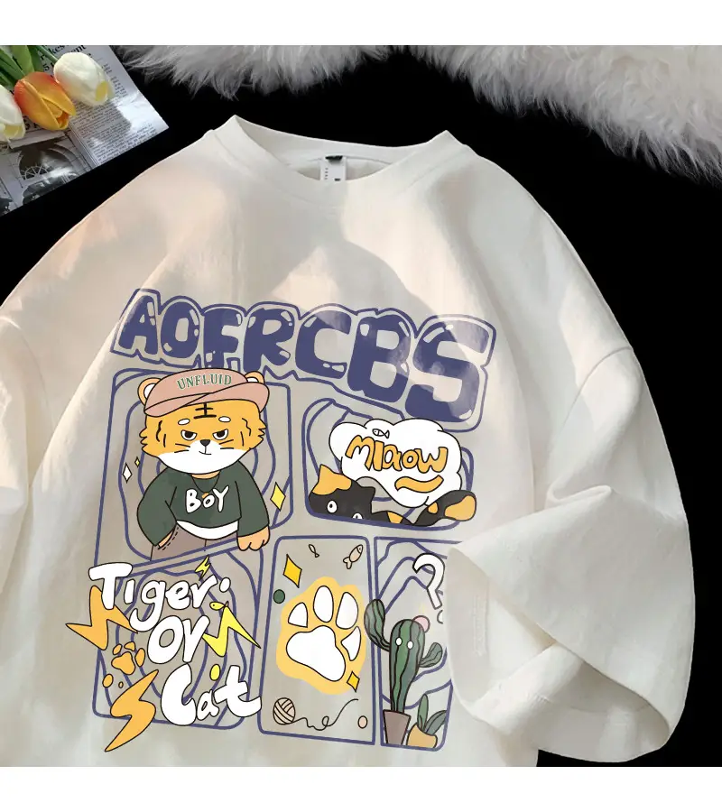 2022 New Arrival Loose Fit Men T-Shirt White Graphic Print — feature 10