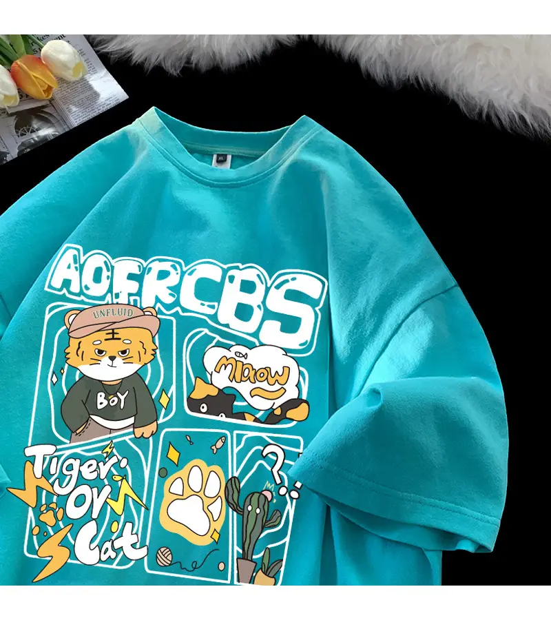 2022 New Arrival Loose Fit Men T-Shirt White Graphic Print — feature 11
