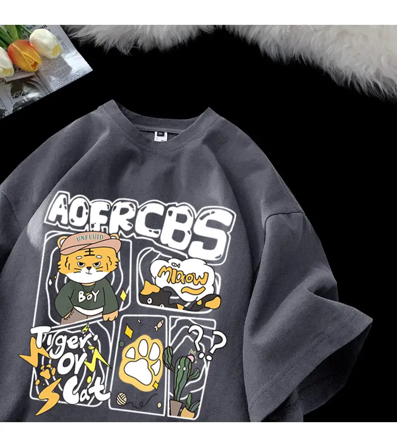 2022 New Arrival Loose Fit Men T-Shirt White Graphic Print — feature 17