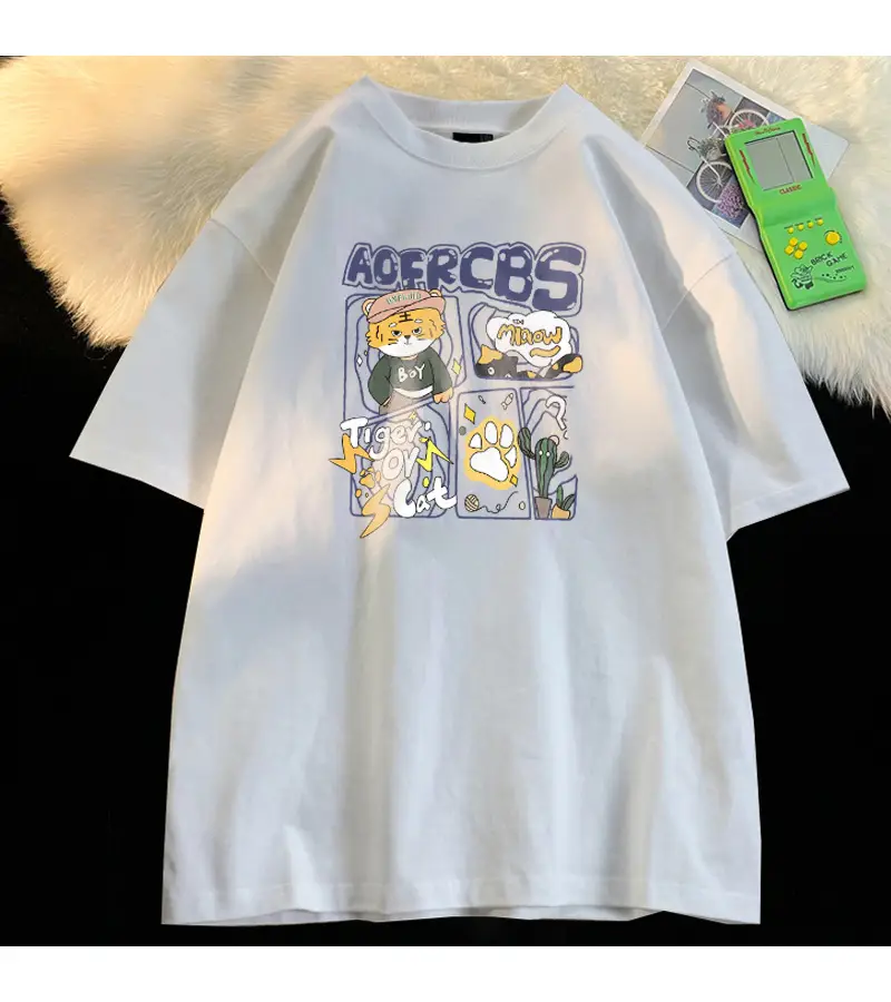 2022 New Arrival Loose Fit Men T-Shirt White Graphic Print — feature 18