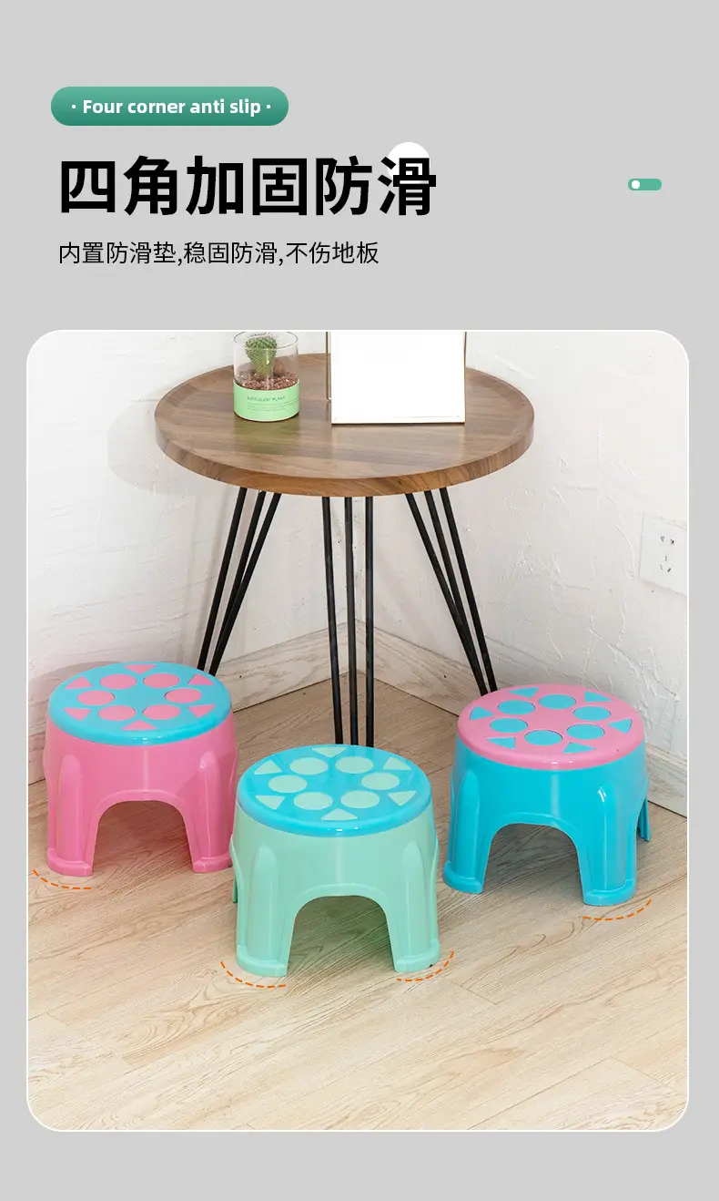 Plastic Children's Low Stool Four Corners Thickened β feature 3