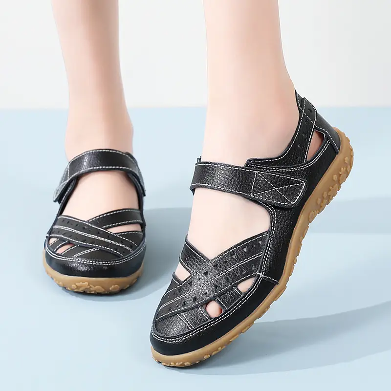Cross-border large size 35-46 new women's sandals hollow hole shoes leather Bean shoes mother shoes women's shoes nurse - Image 8