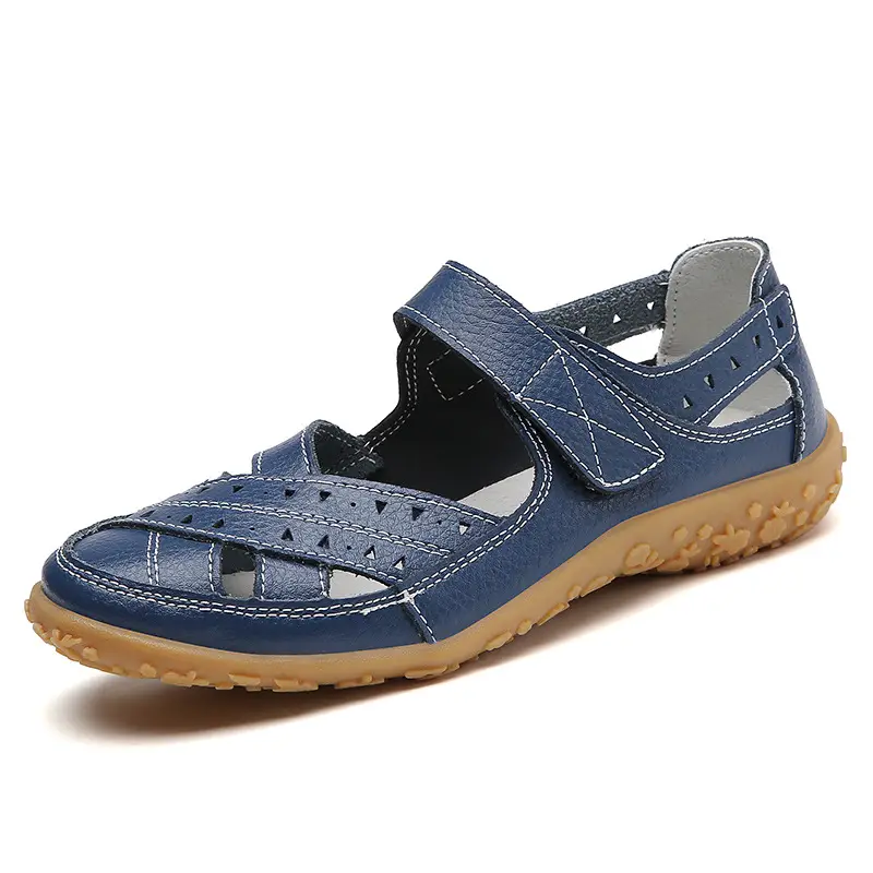 Cross-border large size 35-46 new women's sandals hollow hole shoes leather Bean shoes mother shoes women's shoes nurse - Image 10