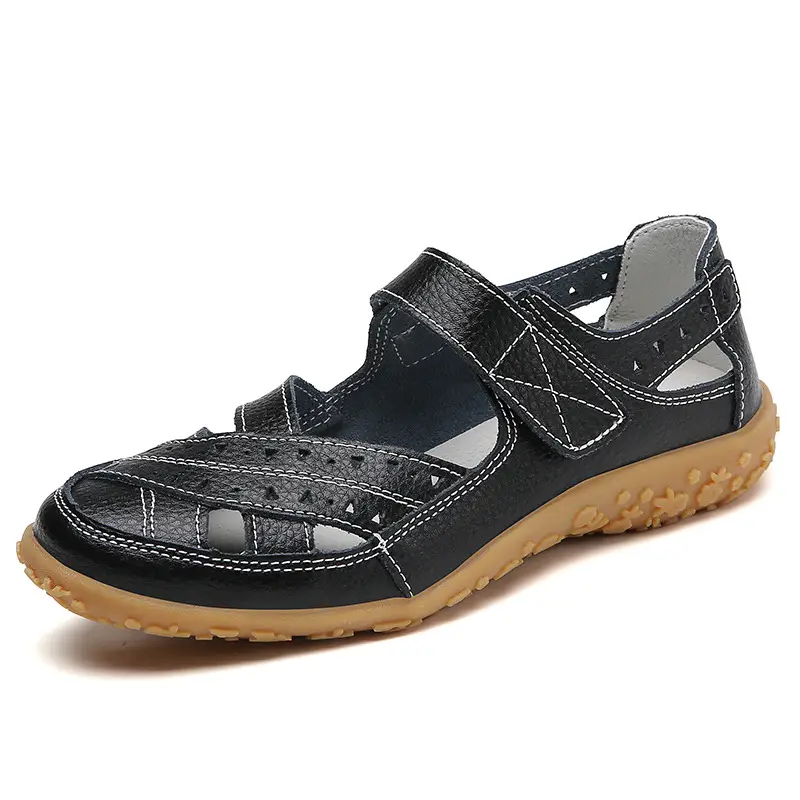 Cross-border large size 35-46 new women's sandals hollow hole shoes leather Bean shoes mother shoes women's shoes nurse - Image 2