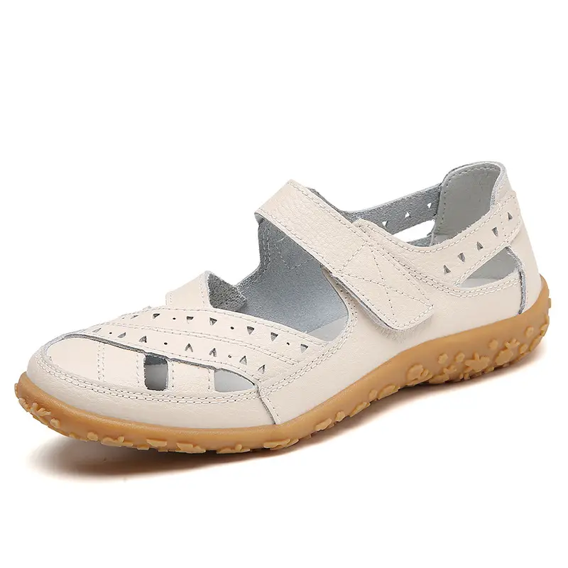 Cross-border large size 35-46 new women's sandals hollow hole shoes leather Bean shoes mother shoes women's shoes nurse - Image 3