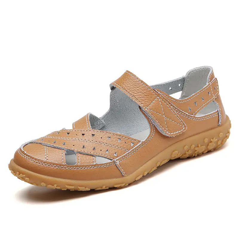 Cross-border large size 35-46 new women's sandals hollow hole shoes leather Bean shoes mother shoes women's shoes nurse - Image 5