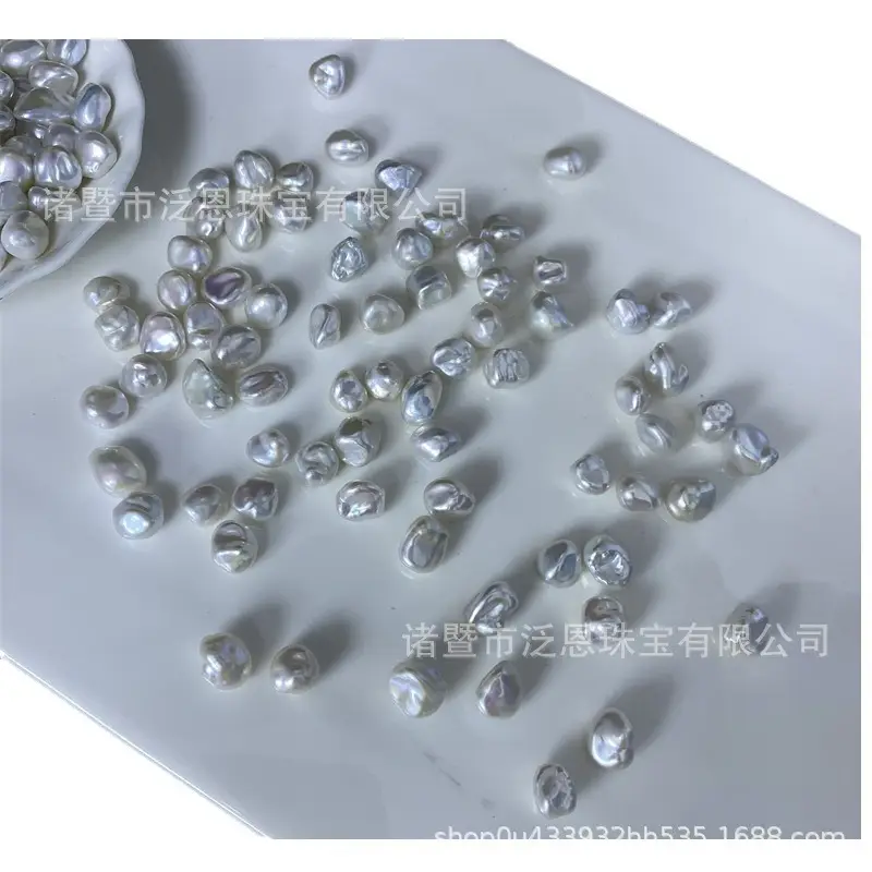 Naked Broken Silver Pearl Keshi 8-11mm Aurora Baroque Granules - Image 5