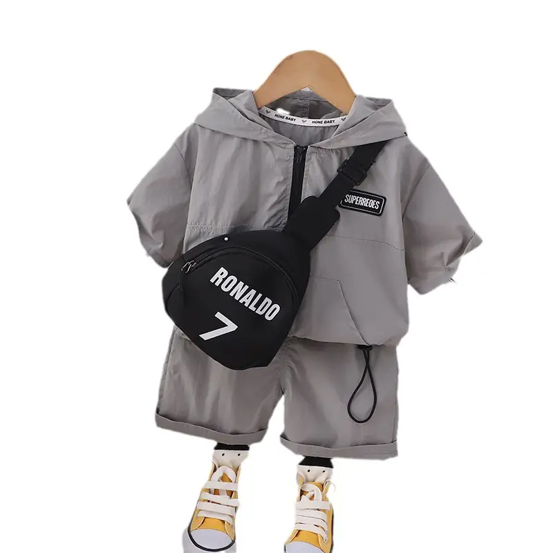 Black Hoodie & Shorts Set for Boys Summer Wear - Image 8