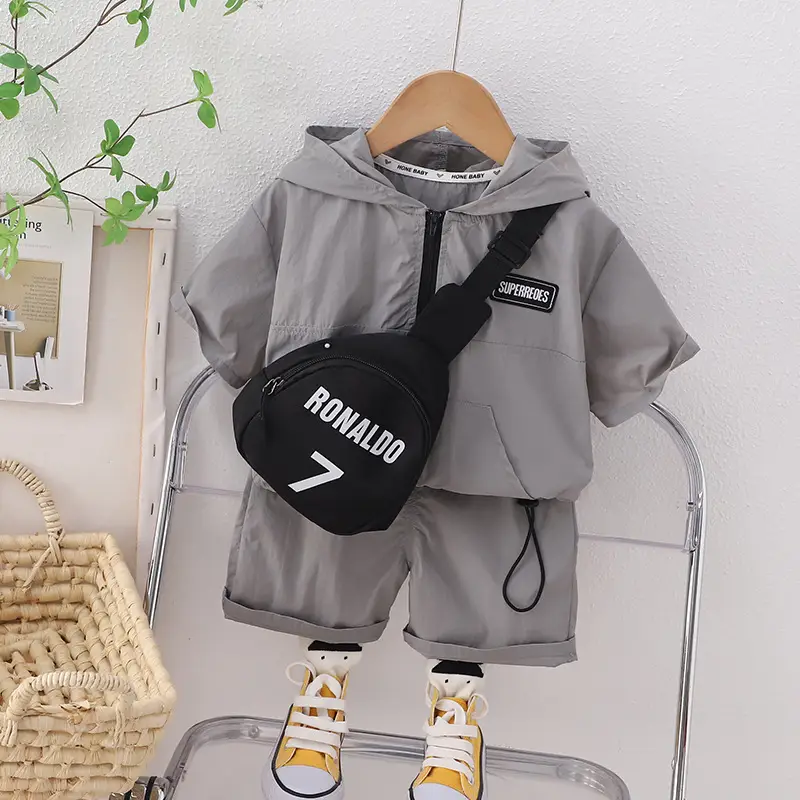 Black Hoodie & Shorts Set for Boys Summer Wear — feature 5